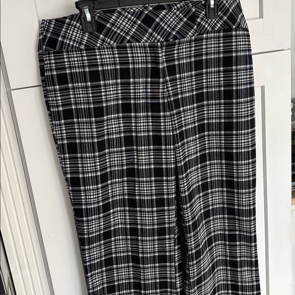 Vintage Punk 1980’s Black and White Plaid Flare Leg Pants Sz 15